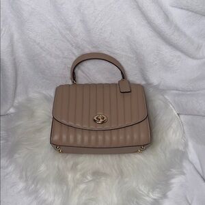 Coach Taupe Quilted Satchel
